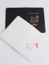 2pcs Metallic Letter Graphic Passport Case