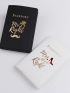 2pcs Metallic Letter Graphic Passport Case