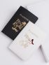 2pcs Metallic Letter Graphic Passport Case