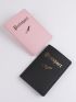 2pcs Metallic Airplane & Letter Graphic Passport Case