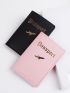 2pcs Metallic Airplane & Letter Graphic Passport Case