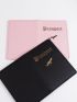 2pcs Metallic Airplane & Letter Graphic Passport Case