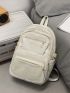 Letter Patch Decor Functional Backpack