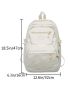 Letter Patch Decor Functional Backpack