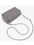 Mini Rhinestone & Faux Pearl Decor Chain Square Bag