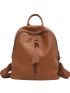 Zip Front Textured Backpack