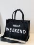 Letter Graphic Shopper Bag