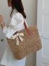 Twilly Scarf Decor Straw Bag