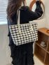 Plaid Pattern Shoulder Tote Bag