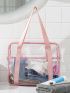 Clear Contrast Binding Beach Bag