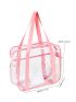 Clear Contrast Binding Beach Bag