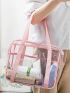 Clear Contrast Binding Beach Bag