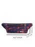 Geometric Pattern Earphone Hole Design Fanny Pack