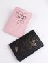 2pcs Metallic Heart & Letter Graphic Passport Case