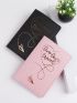 2pcs Metallic Heart & Letter Graphic Passport Case