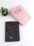 2pcs Metallic Heart & Letter Graphic Passport Case