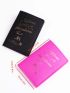 2pcs Metallic Letter Graphic Passport Case