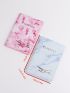 2pcs Marble & Airplane Pattern Passport Case