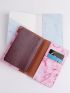 2pcs Marble & Airplane Pattern Passport Case