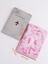 2pcs Marble & Airplane Pattern Passport Case