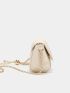 Mini Geometric Embossed Flap Chain Crossbody Bag