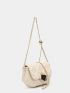 Mini Geometric Embossed Flap Chain Crossbody Bag