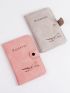 2pcs Airplane & Letter Graphic Passport Case