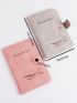 2pcs Airplane & Letter Graphic Passport Case