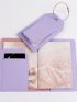 Metallic Letter Graphic Passport Case & Luggage Tag