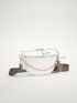 Plaid Embossed Chain Decor Bum Bag