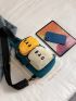 Mini Color Block Pocket Front Sling Bag