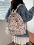 Cartoon Graphic Classic Backpack With Bag Charm