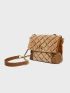 Quilted Chain Decor Twist Lock Square Bag