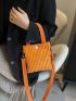 Mini Square Bag Funky Neon Orange Polyester For Daily Life