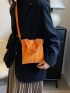 Mini Square Bag Funky Neon Orange Polyester For Daily Life