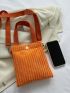 Mini Square Bag Funky Neon Orange Polyester For Daily Life