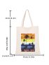 Palm Tree & Scenery Pattern Shopper Bag