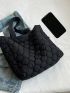 Quilted Shoulder Tote Bag