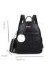 Argyle Embossed Metal Detail Classic Backpack With Coin Purse