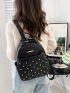 Quilted Studded Decor Classic Backpack