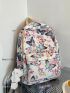 Butterfly Pattern Classic Backpack With Bag Charm