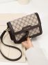 Mini Geometric Pattern Flap Square Bag