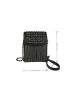 Mini Studded & Fringe Decor Flap Square Bag