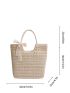 Minimalist Bow Decor Straw Bag