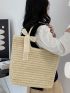 Minimalist Bow Decor Straw Bag