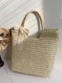 Minimalist Bow Decor Straw Bag