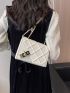 Mini Geometric Embossed Flap Chain Square Bag