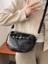 Crocodile Embossed Buckle Decor Saddle Bag