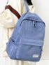 Letter Patch Decor Functional Backpack