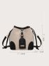 Mini Buckle Decor Drawstring Design Bucket Bag